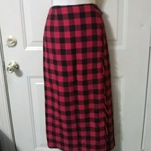 Buffalo plaid red black kilt skirt